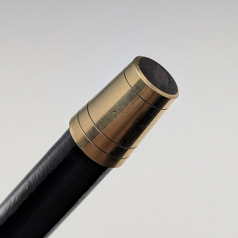 1874年英國古董手杖,黑色杖身,純銀雕花圓頭手柄,長82厘米