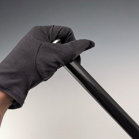 1874年英國古董手杖,黑色杖身,純銀雕花圓頭手柄,長82厘米