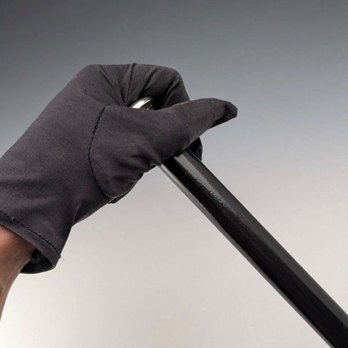 1874 British Antique Walking Stick with Black Shaft and Sterling Silver Engraved Rondelle Handle, 82cm