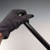 1874 British Antique Walking Stick with Black Shaft and Sterling Silver Engraved Rondelle Handle, 82cm