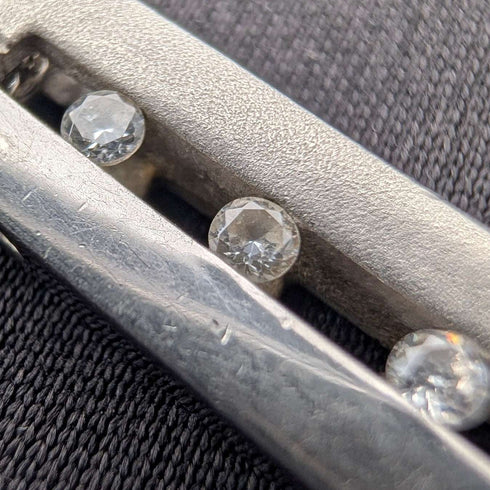 復古純銀立方氧化鋯三重奏吊墜,搭配純銀鏈