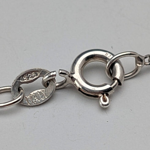 ヴィンテージ 純銀製 キュービックジルコニア トリロジーペンダント 純銀製チェーン付