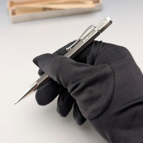 1958年 英国ヴィンテージ 純銀製 ヘキサゴン 推進式シャープペンシル Villiers&Jackson 箱入り