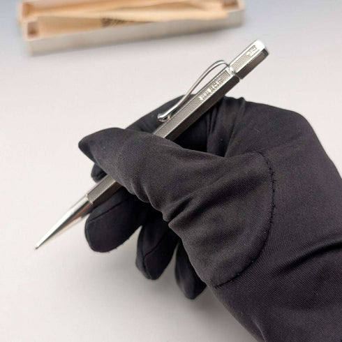 1958 British Vintage Sterling Silver Hexagon Push-Type Mechanical Pencil by Villiers & Jackson, in Box