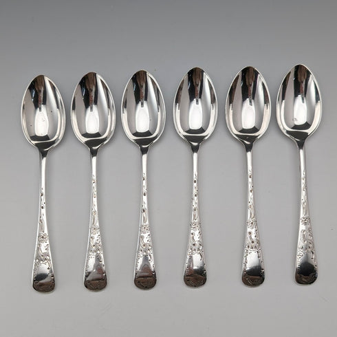 1919年 英国アンティーク 純銀製ティースプーン6本セット 計120g Joseph Rodgers&Sons ケース入