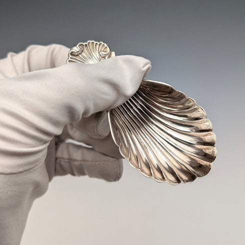 1982年 英国ヴィンテージ 純銀製 シェル型ティーキャディースプーン 20g William Adams Ltd