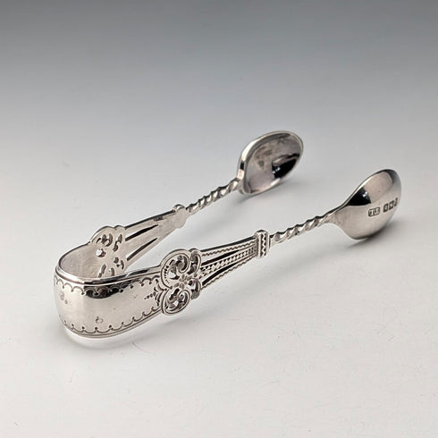 1900年 英国アンティーク 純銀製シュガートング 22g Levesley Bros