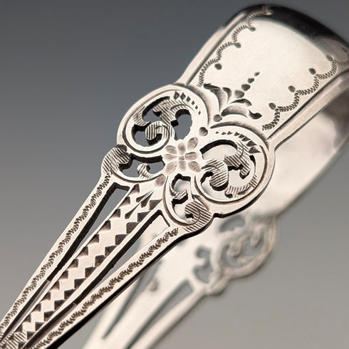 1900年 英国アンティーク 純銀製シュガートング 22g Levesley Bros