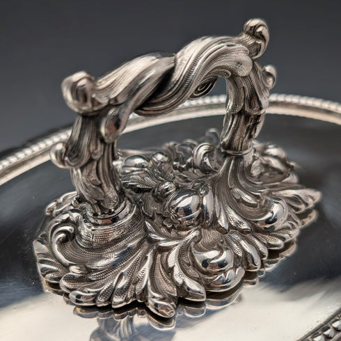 1870年頃 英国アンティーク シルバープレート製 オーバル型 エントレーディッシュ