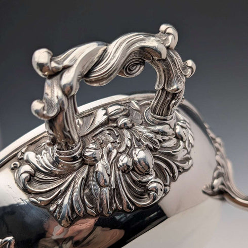Circa 1870, British antique silver-plated oval-shaped entree dish, Martin Hall