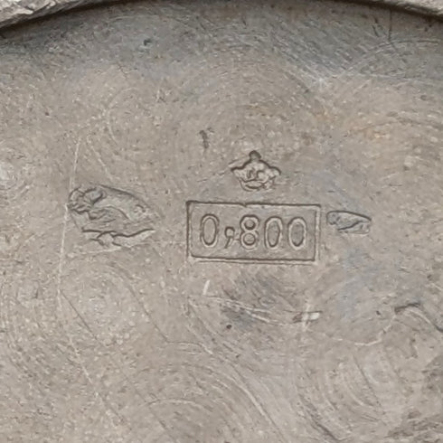 アンティーク 無銘 スイス製 懐中時計 銀側ニエロ装飾 オープンフェース 動作良好