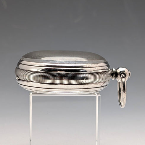 1873年 英国アンティーク 装飾ダイヤル 鍵巻き 懐中時計 直径54mm Isaac Goldman ジャンク品