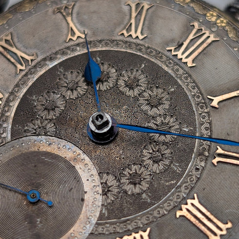 1873年 英国アンティーク 装飾ダイヤル 鍵巻き 懐中時計 直径54mm Isaac Goldman ジャンク品