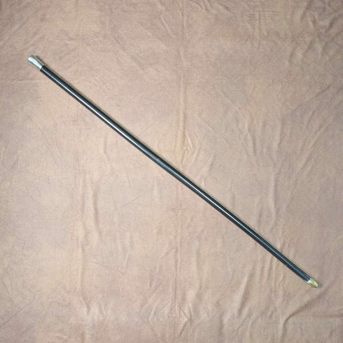 1929 English Vintage Black Shaft Sterling Silver Rommel Handle Cane 89cm