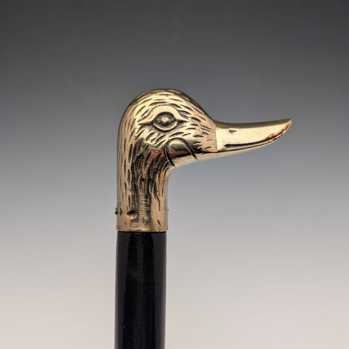 Vintage Black Shaft Duck Head Handle Walking Stick 93cm