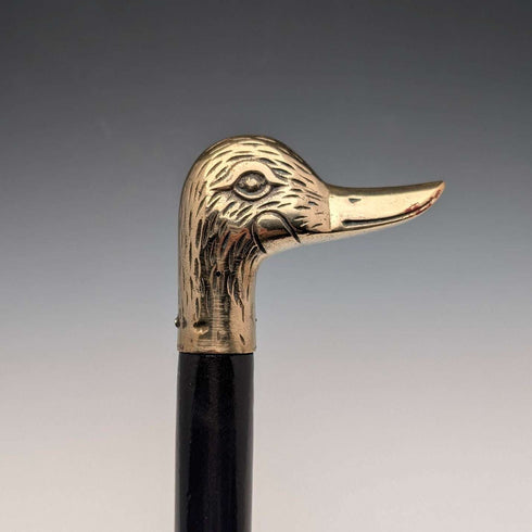 Vintage Black Shaft Duck Head Handle Walking Stick 93cm
