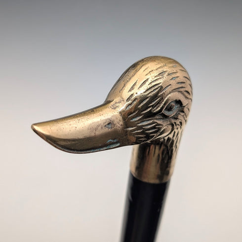 Vintage Black Shaft Duck Head Handle Walking Stick 93cm