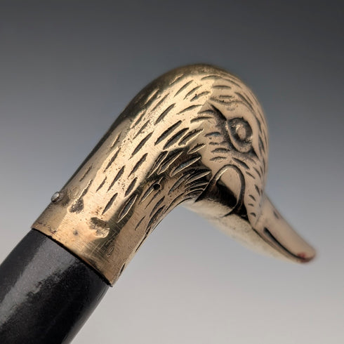 Vintage Black Shaft Duck Head Handle Walking Stick 93cm