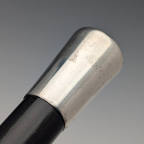 1929年 英國老件 黑木純銀握把手杖 89公分