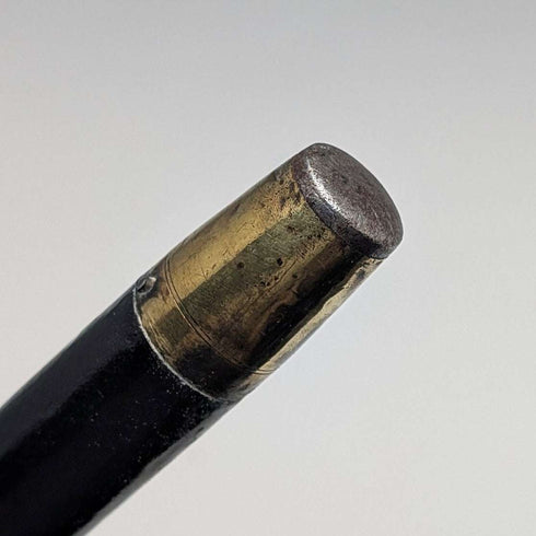 1929 English Vintage Black Shaft Sterling Silver Rommel Handle Cane 89cm