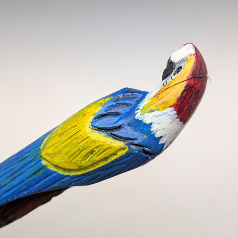 Vintage Painted Parrot Carving Handle Hiking Stick Cane 136cm