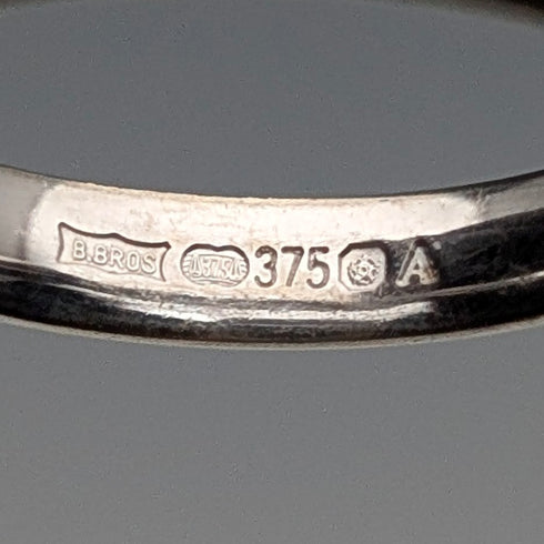 UK K9 White Gold Plain Ring (JP Size 14) B BROS