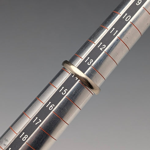 UK K9 White Gold Plain Ring (JP Size 14) B BROS