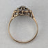 UK Vintage K9 Gold Sapphire & Cubic Zirconia Flower Design Ring (Japan size 13)