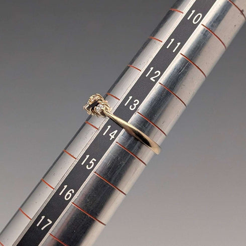 英國古董 K9金 藍寶石和方晶鋯石 戒指 (日本尺寸13號)