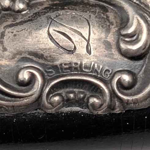 Vintage Silver-Decorated Ebony Handle 3-Piece Dressing Tool Set