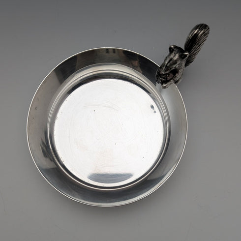 English vintage silver-plated squirrel nut dish & cracker by Viners