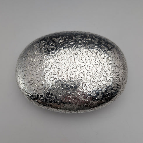 1903 British Antique Sterling Silver Pebble Shaped Snuff Box 71g Deakin&Francis