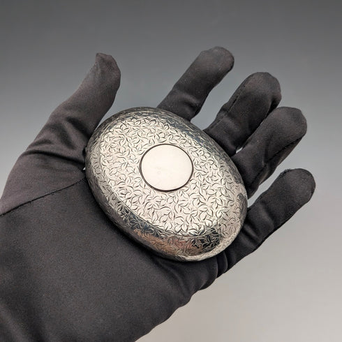 1903 British Antique Sterling Silver Pebble Shaped Snuff Box 71g Deakin&Francis