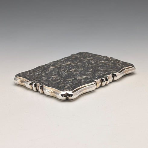 1856年 英国アンティーク 純銀製 カードケース 65g Charles Washington Shirley Deakin