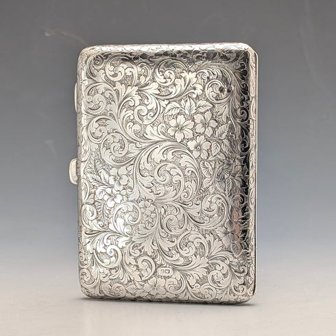 1892年 英國古董 純銀對開卡夾 Nathan&Hayes