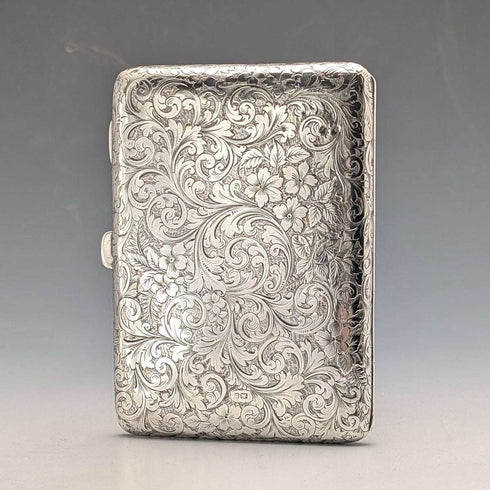 1892 English Antique Sterling Silver Hinged Card Case by Nathan & Hayes