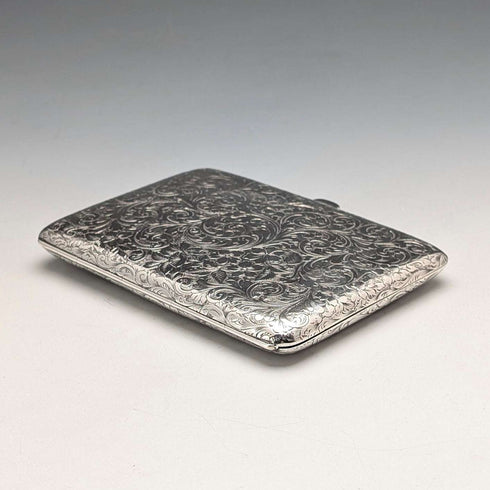 1892 English Antique Sterling Silver Hinged Card Case by Nathan & Hayes