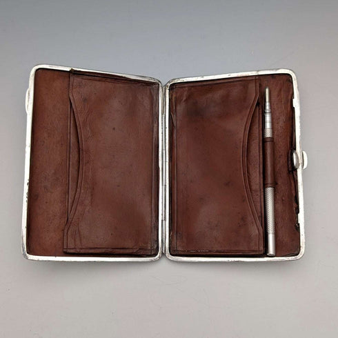 1892 English Antique Sterling Silver Hinged Card Case by Nathan & Hayes