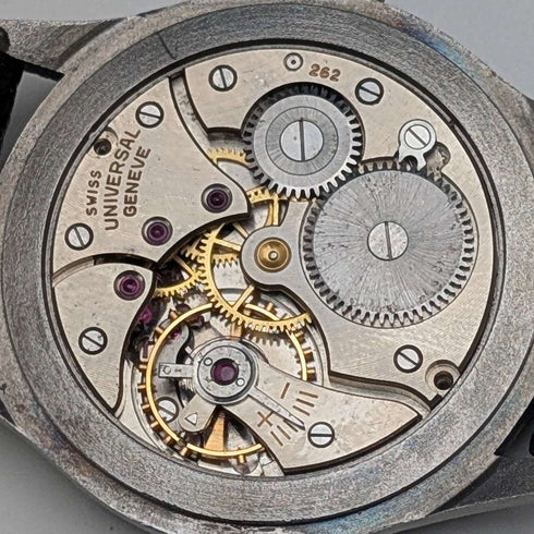 Late 1950s Universal Men's Mechanical Watch Cal.262 Stainless Steel Case Good Working Condition