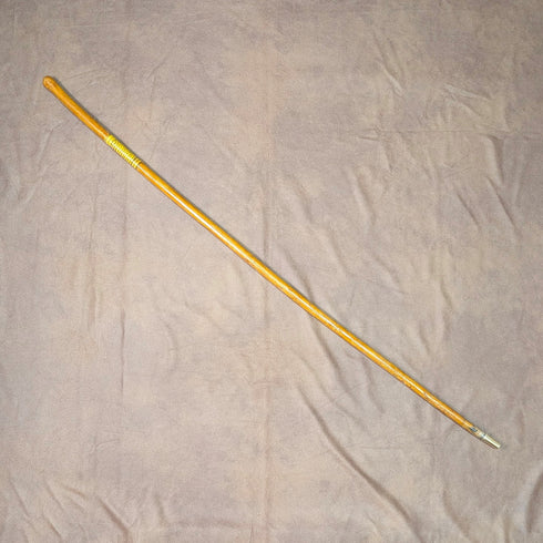 Vintage Kids' Walking Stick - Natural Wood & Yellow Decoration, Cane 86cm