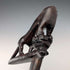 Vintage Extra-Thick Ebonized Shaft Lion Carved Handle Walking Stick 130cm