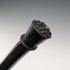 Vintage Extra-Thick Ebonized Shaft Lion Carved Handle Walking Stick 130cm