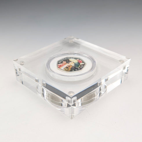 UK Beatrix Potter 150th Anniversary "Benjamin Bunny" 50 Pence Commemorative Silver Coin Royal Mint, with Case and Certificate of Authenticity