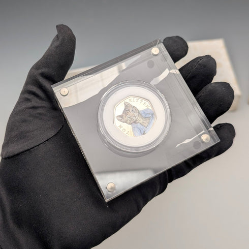 United Kingdom Beatrix Potter 150th Anniversary "Tom Kitten" 50p Silver Proof Coin Royal Mint with Case and Certificate