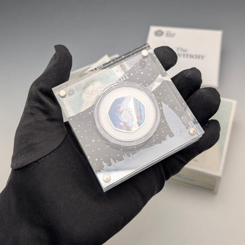 UK "Snowman" 40th Anniversary 50 Pence Silver Proof Coin, Royal Mint, with Case and Certificate of Authenticity