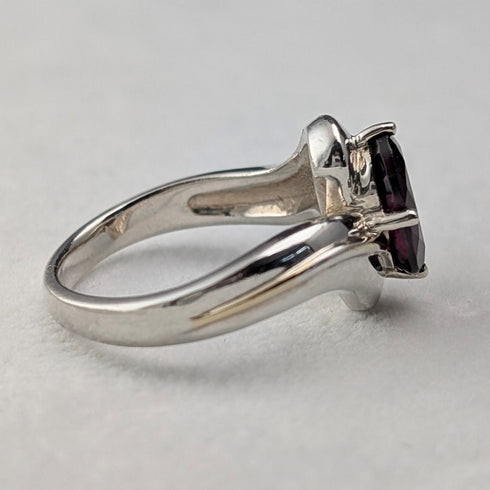 復古大顆紫色寶石純銀戒指 (16號) 戒指