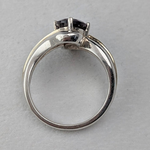 復古大顆紫色寶石純銀戒指 (16號) 戒指