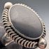 Vintage Onyx Oval Edged Pure Silver Ring (US Size 9.5)