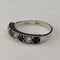 UK Vintage Blue & Clear Milgrain Eternity Ring Sterling Silver Ring (US Size 7.5)