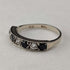 UK Vintage Blue & Clear Milgrain Eternity Ring Sterling Silver Ring (US Size 7.5)